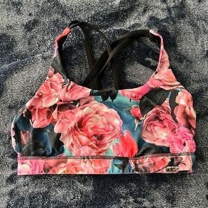 Lululemon energy bra Secret Garden print